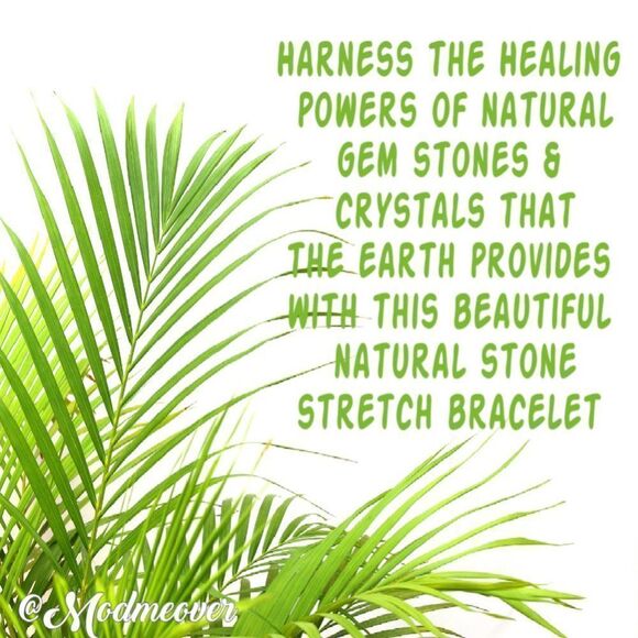 Natural Turquoise Stones & Gold Chain Link Stretch Bracelet NEW - Picture 3 of 8